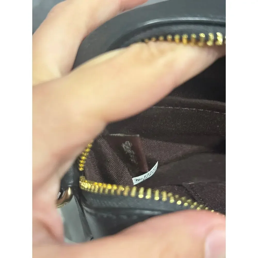 Coach Mini Jamie Camera Bag In Signature Leather Black Embossed Crossbody Bag
